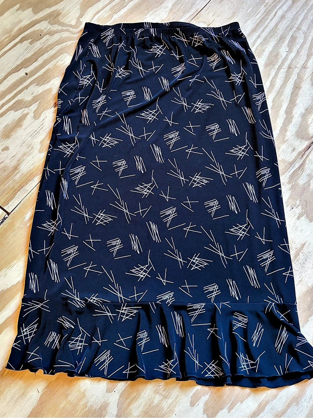 Goodclothes Abstract Print Ruffle Maxi Skirt Size Large